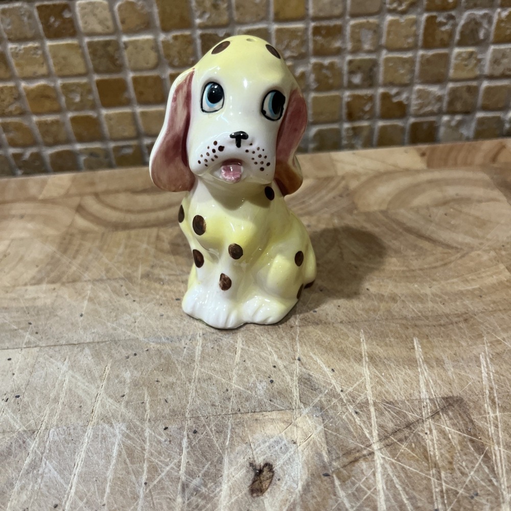 Vintage Spotted Yellow‎ Dog Dalmatian Salt Shaker Japan Kitsch MCM 50s
